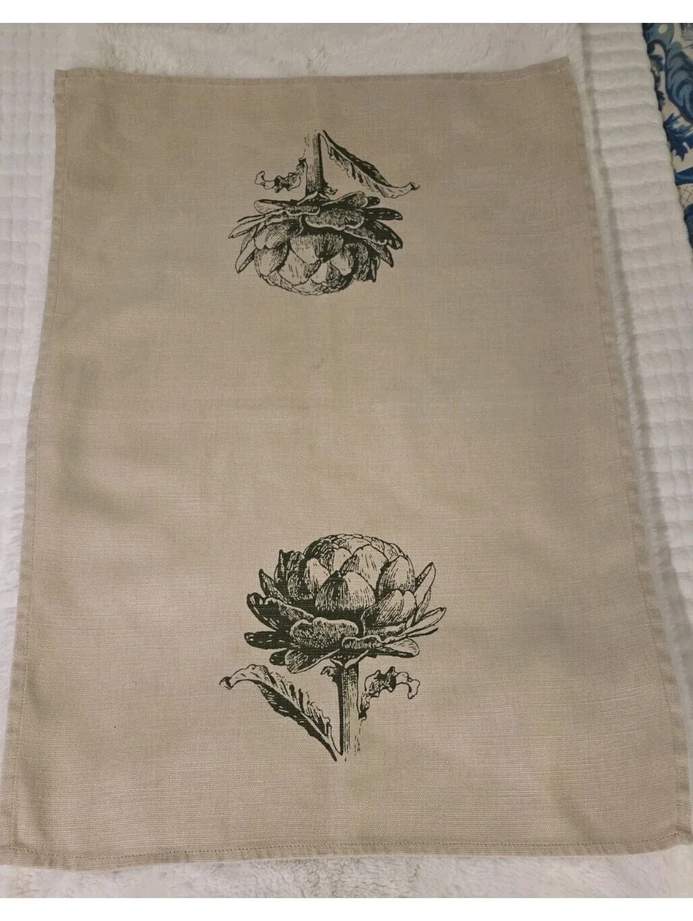 Williams Sonoma 100% Hemp Artichoke Kitchen Tea Towel Dishtowel